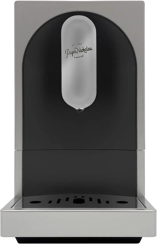 Papanicholas Bean-to-Brew Espresso Machine - Burr Grinder, Silver