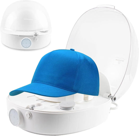 Hat Cleaner - Automatic Hat Steamer Shaper, Cap Care Machine Cleaner, Steam Cleaning & Ironing and Fast Drying for Baseball Caps, Bucket Hats, Blue