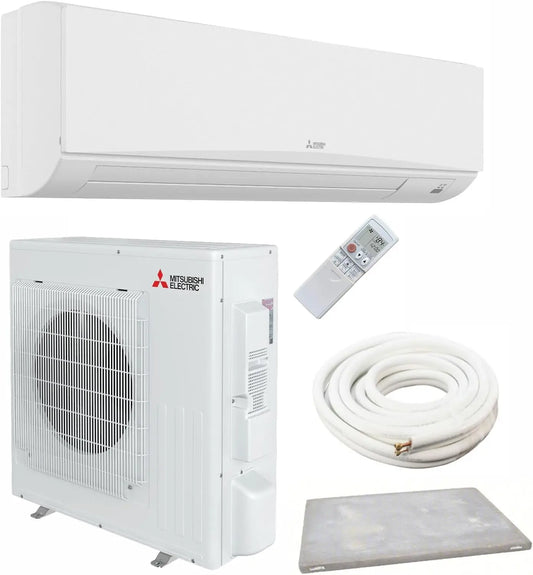 Mitsubishi 12 - 000 Btu 1 Ton Ductless Split System AC Heat Pump SEER 25.6 Cool & Heat Super High Energy Efficient System NEW SYSTEM