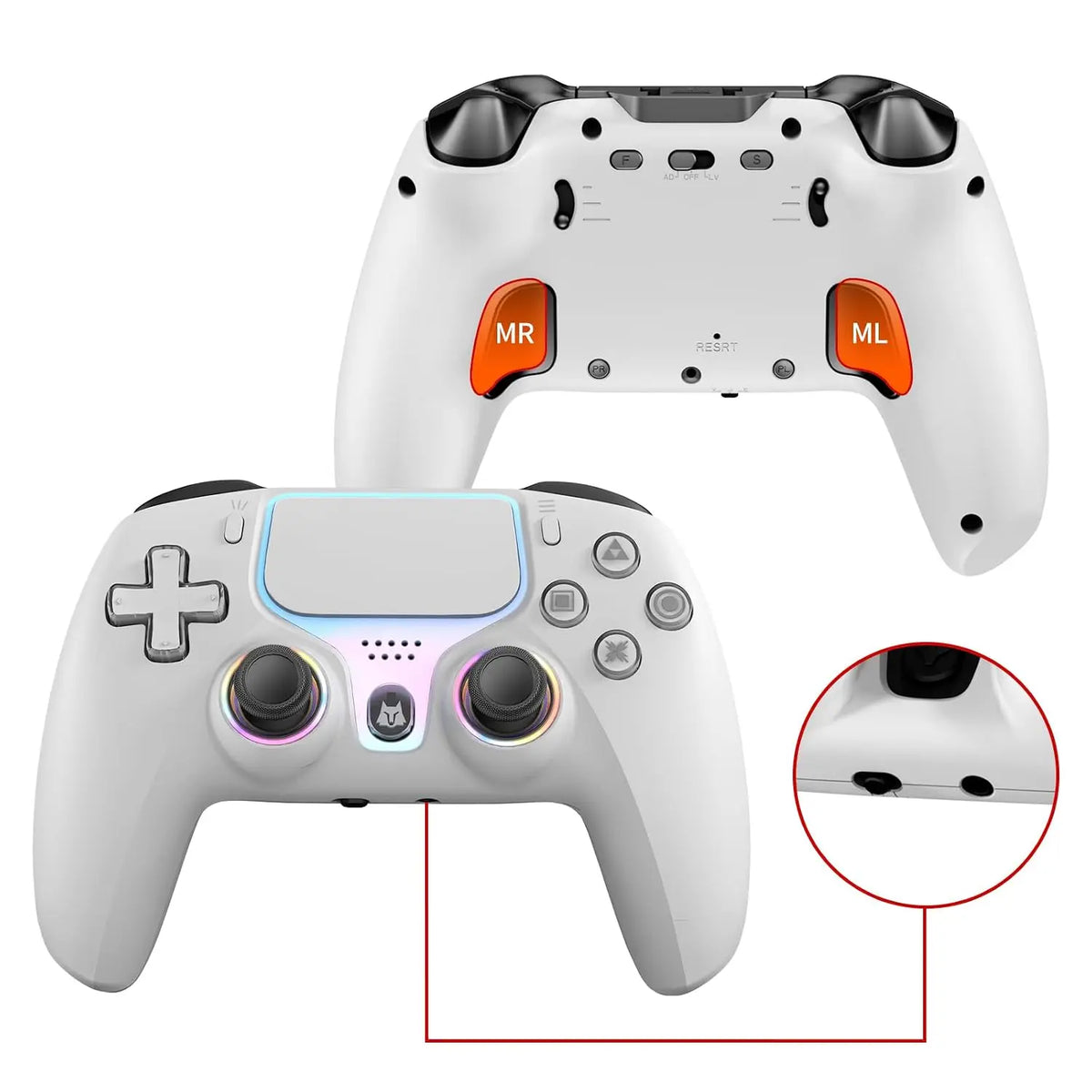 Wireless Controller for PS5 - Compatible with PlayStation 5 /PS5 Pro/Slim/Pieces, with Hall Effect Joysticks, Back Paddles & Macro, Bluetooth 5.0