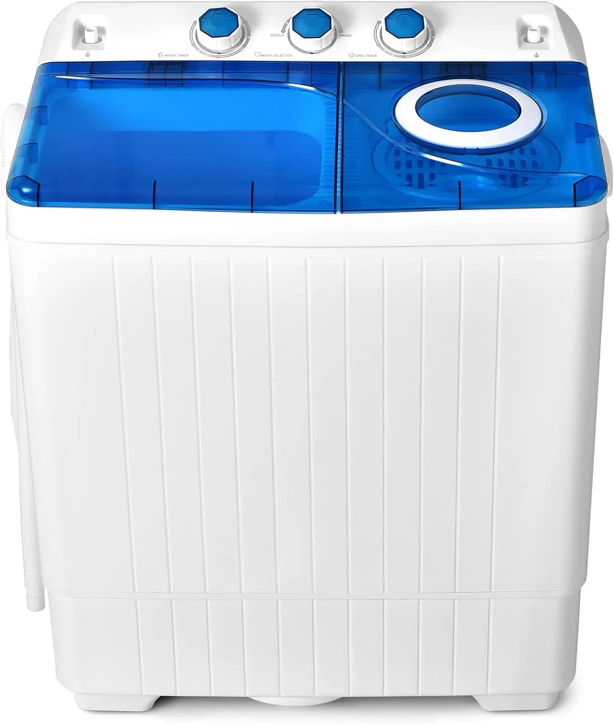 COSTWAY Portable Washing Machine - 2-in-1 Twin Tub 26lbs Capacity Laundry Washer, 18lbs, and Spinner, 8lbs, with Control Knobs, Timer Function, Blue