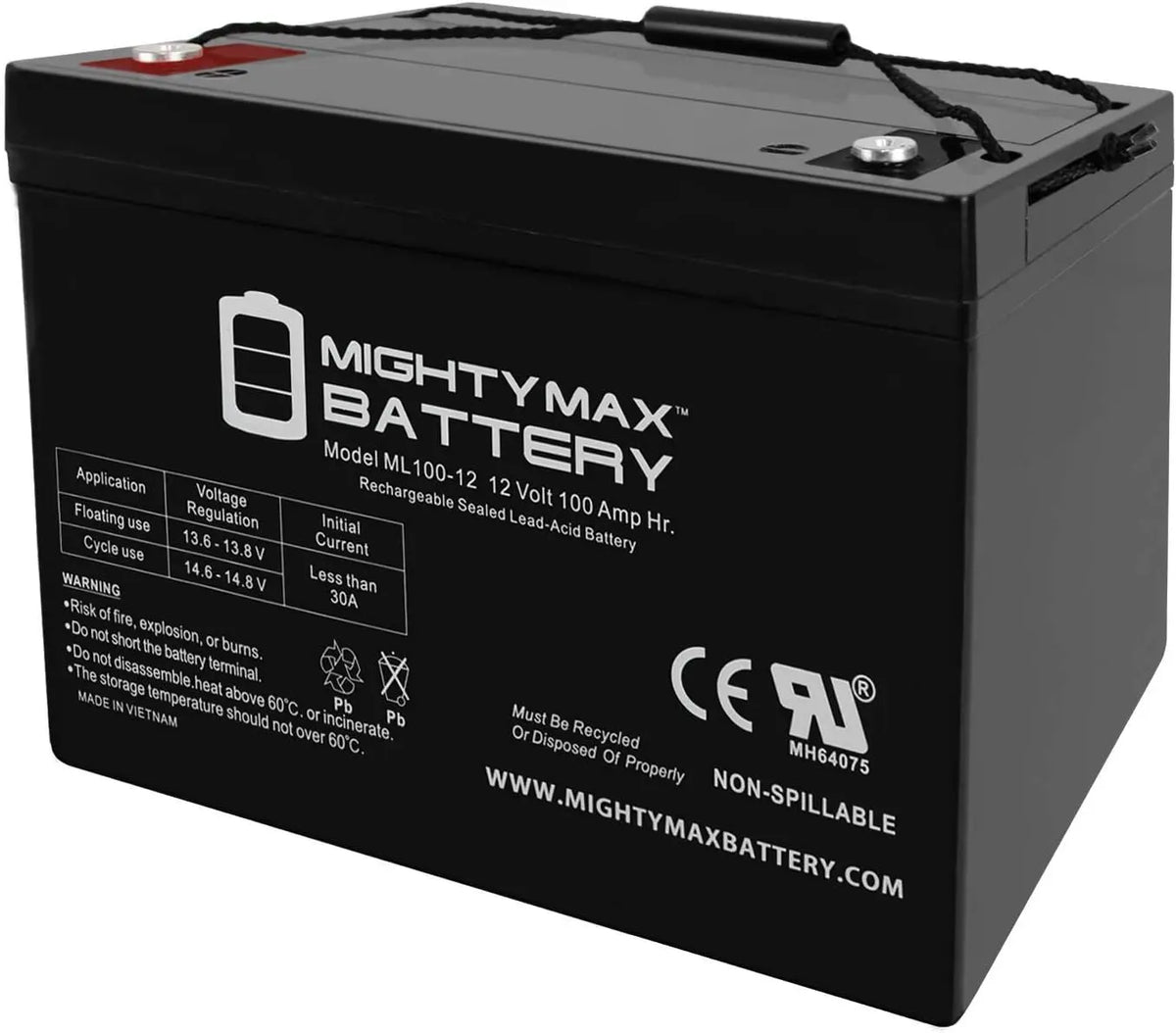 Mighty Max Battery - 12V 100Ah SLA Battery Replacement for Exide Batteries BAT0122