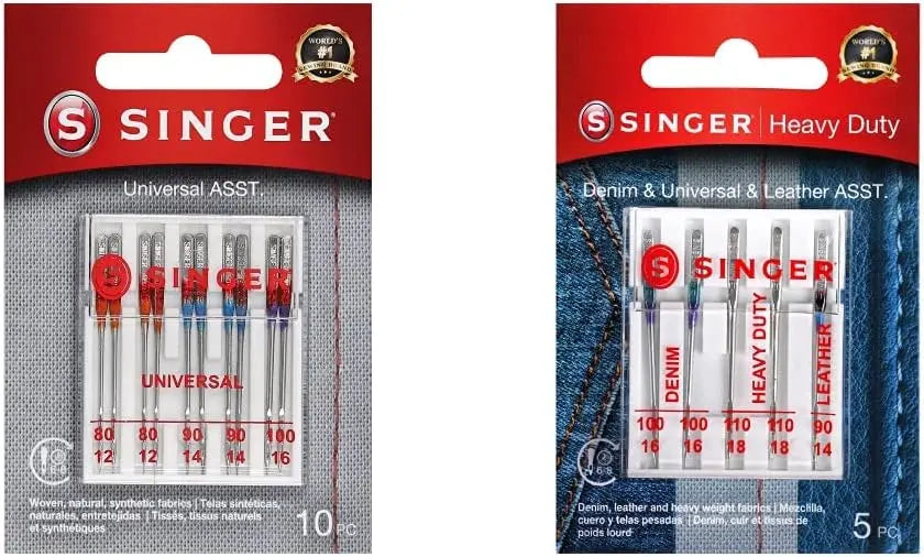 Singer Sewing Machine Needles Bundle - 10-Count, +, 5-Count
