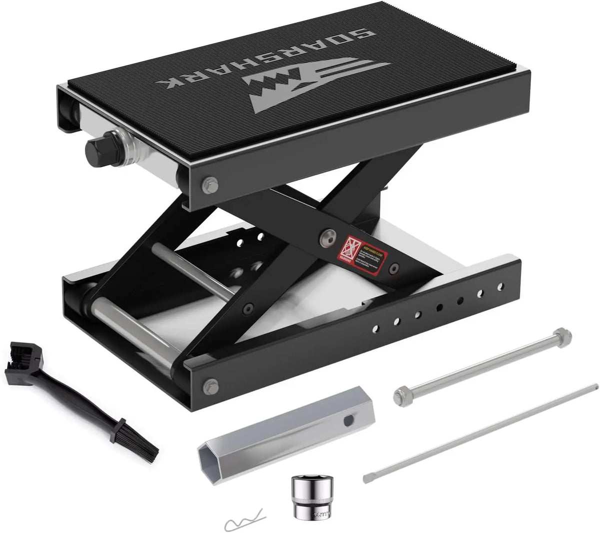 Aluminum Motorcycle Scissor Lift Jack - 1100LBS Heavy Duty, Black