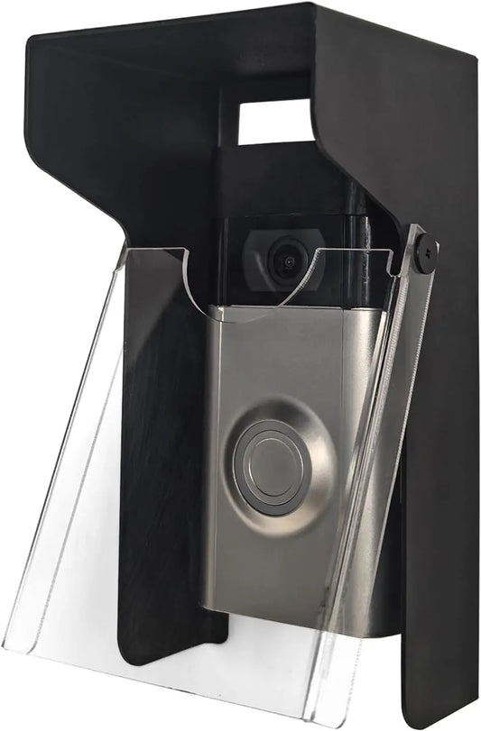 Flip Video Metal Doorbell Rain Cover Sun Shield Hood Plate - Weather Protection Cover Compatible for most doorbells