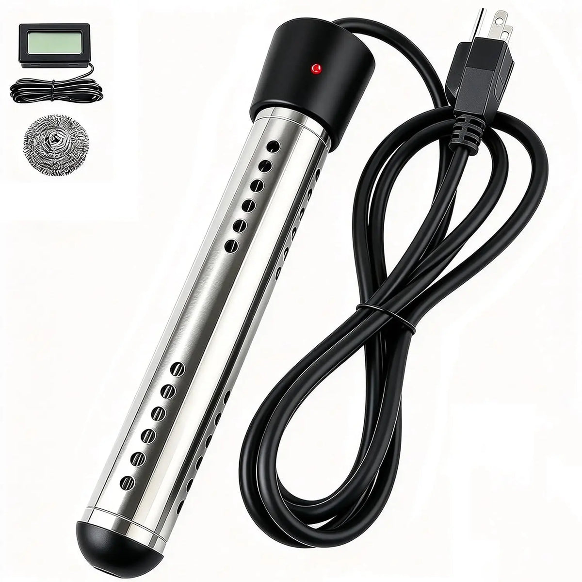 2000W Portable Immersion Water Heater - With Digital LCD Thermometer