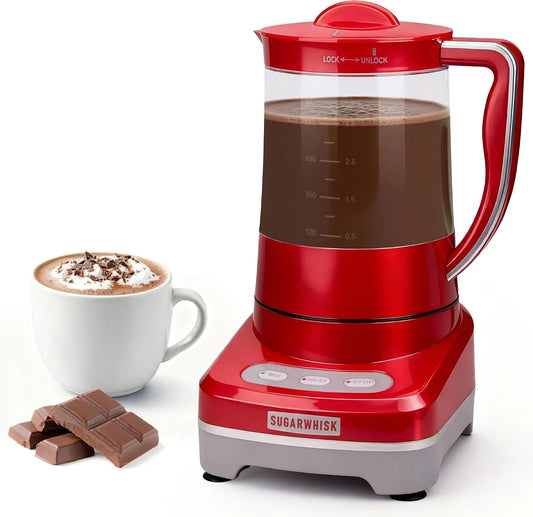 SugarWhisk 29 Oz Hot Chocolate Maker Machine - Electric Milk Frother and Steamer, Hot Cocoa Maker Machine for Hot Chocolate Bar, Detachable Pitcher
