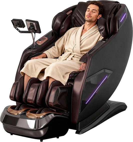 4D Massage Chairs Full Body - Zero Gravity SL-Track Shiatsu Massage Chair Recliner, Core Heating, 20 Massage Techniques, Deep Yoga Stretch, Ai Voice