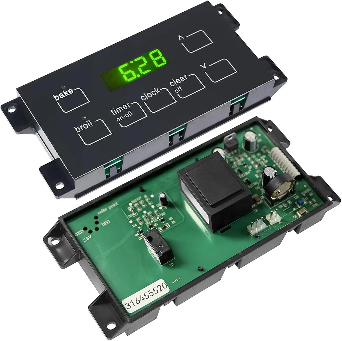 316455520 Gas Range Oven Control Board Clock Compatible with Frigidaire Kenmore Electrolux Tappan Crosley - Replaces 5304518661 316455570 316455410
