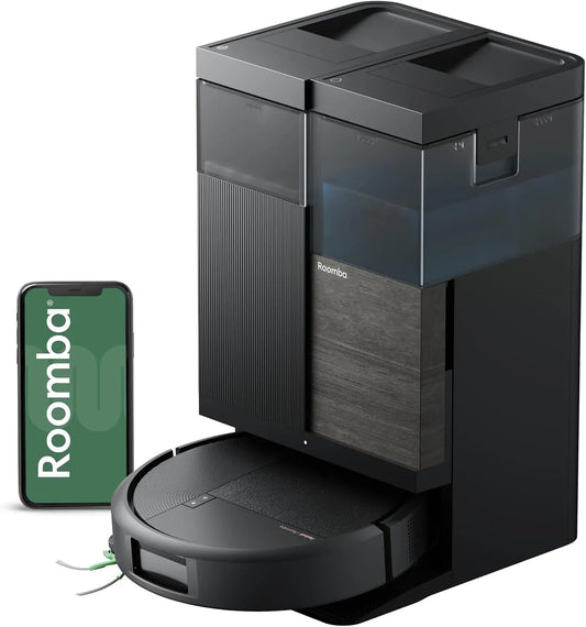 iRobot Roomba Plus 575X Combo Robot + AutoWash Dock - Self‑Cleans, Heated Wash & Heated Dry, Auto‑Empties up to 90 Days, 3.2X Power-Lifting Suction