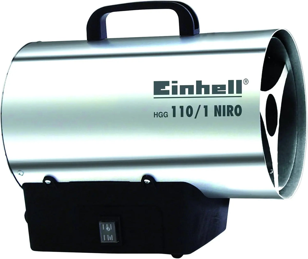 Einhell Hot Air Generator HGG 110/1 Niro - DE/AT, Heating Jacket Made of Galvanised Sheet Steel, Housing Made of Stainless Steel, Piezo Ignition