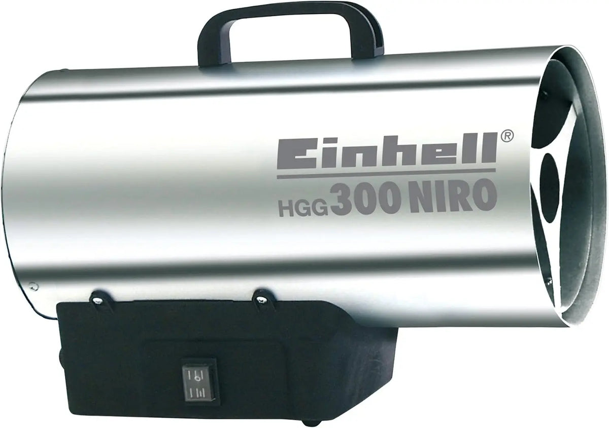 Einhell hot air generator HGG 300 Niro - 30 kW, 1.5 bar operating pressure, 500 m³/h air volume flow, piezo ignition, reverse fire protection, silver