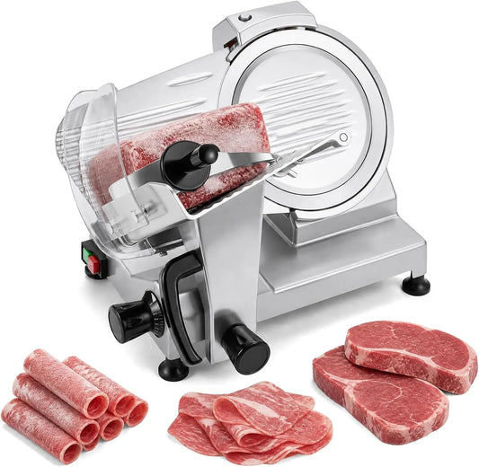 COSTWAY Electric Meat Slicer with 10 Inch Chromium-plated Steel Blade - 240W