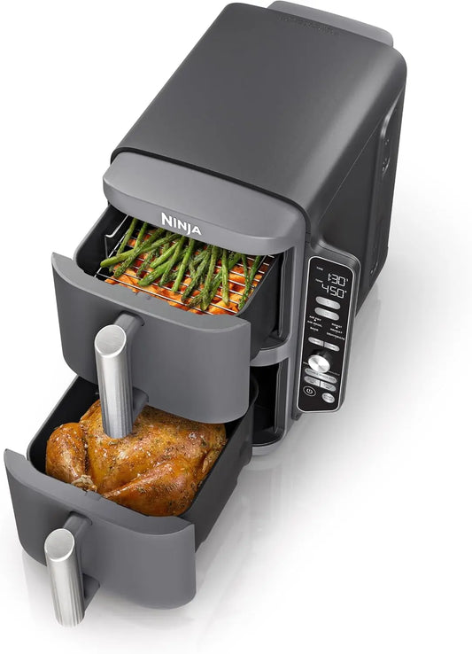 Ninja DoubleStack XL 2-Basket Air Fryer - Smart Cook System, DoubleStack Technology Cooks 4 Foods at Once, 10 QT, 6-in-1, Air Fry, Broil, Bake, Gray