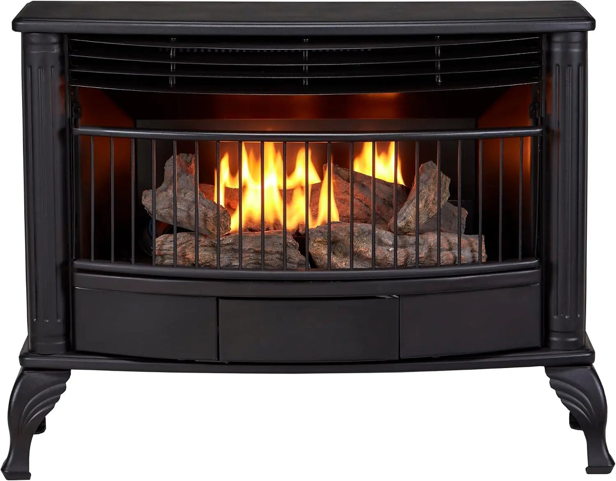 ProCom Ventless Dual Fuel Gas Stove - 25, 000 BTU, Remote Control, Black Finish, Model# QNSD250RT
