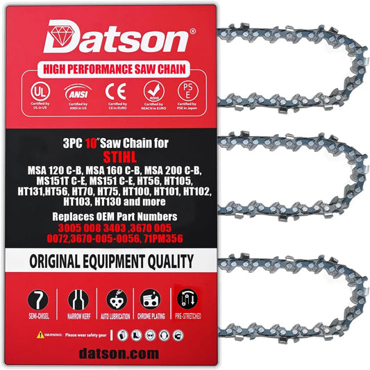 10 Inch Pole Saw Chain for Stihl 71PMM3 56 for Stihl MSA 120 C-B - MSA 160 C-B, MSA 200 C-B, MS151 C-E, HT56, HT105, HT131, HT70, HT75, HT100, HT101