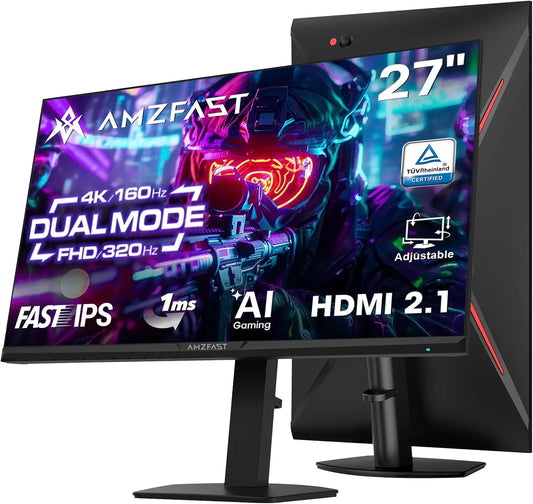 Amzfast 27 Inch 4K Gaming Monitor - UHD 160Hz/FHD 320Hz Dual Mode, Fast IPS