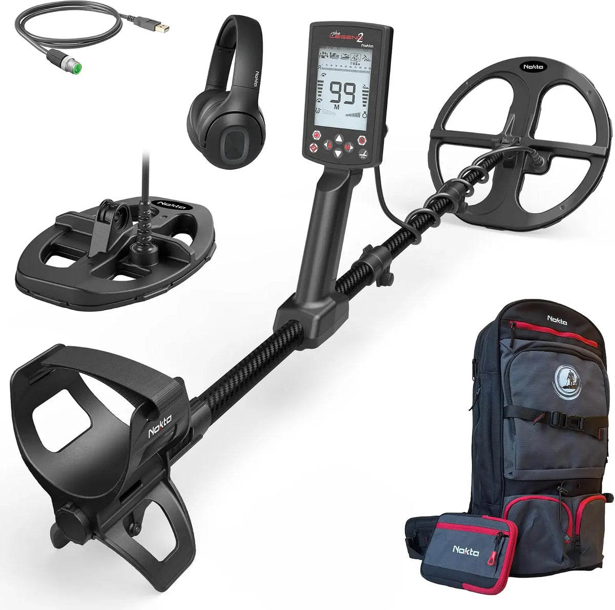Nokta The Legend 2 Simultaneous Multi Frequency Metal Detector - Waterproof Detector for Adults with Wireless Headphones and 2 Search Coils