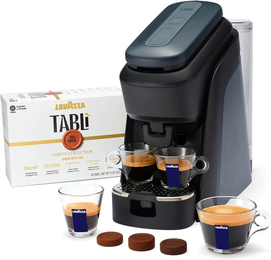 Lavazza Tablì Espresso Machine - Black, and 60-count variety Coffee Tabs
