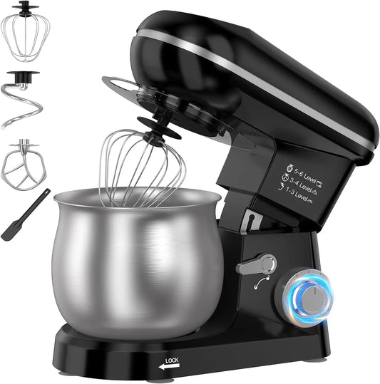 Electric Stand Mixer with 5.3 Quart - Cake Mixer with Stainless Steel Bowl and Stand, Kitchen Mixer Tilt-Head Design Includes Dough Hook, Cakes