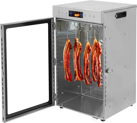 Stainless Steel Biltong Drying Box with Light & 12 Hooks - 800W 24.5Qt