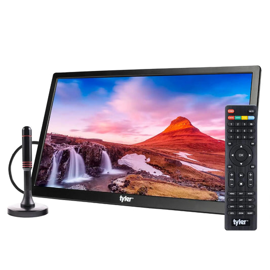 Tyler 13 Inch Portable TV LCD Monitor Battery Powered Wireless Capability HD-TV - HDMI, SD Slot, USB, RCA, AC/DC, FM Radio, Car Charger