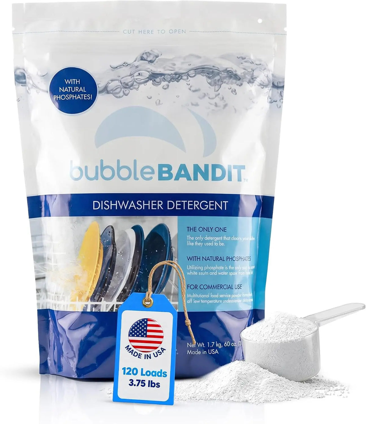 Dishwasher Powder Detergent with Phosphate - 3.75 lbs, Pack 1