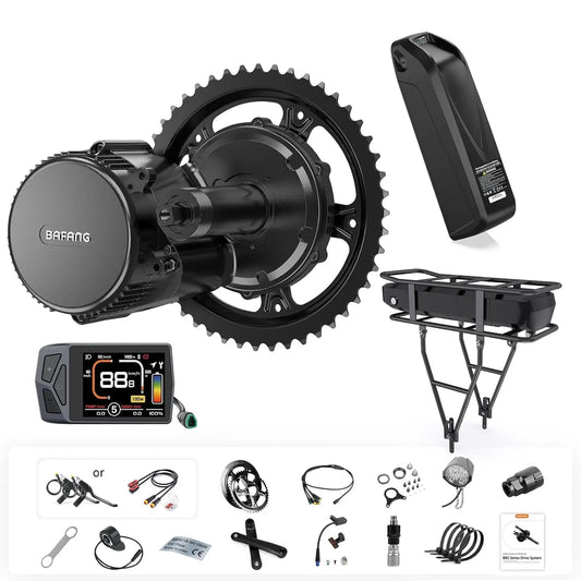 BAFANG BBS02B / BBS-HD Mid Drive Motor Kit - 36V/48V/52V 1000W/750W CAN Bus Ebike Conversion Kit with LCD Display, USB Programmable, Battery Optional