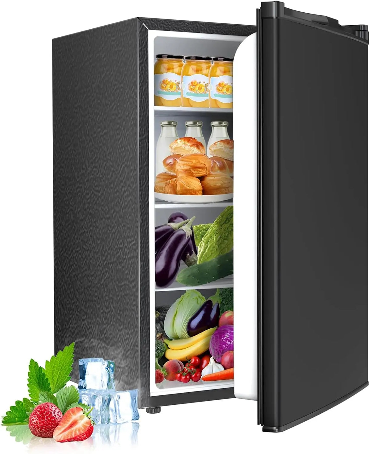 Electactic Compact Refrigerator 4.4 Cu. Ft. Mini Fridge - Single Door Refrigerator with Adjustable Temperature Settings, Low Noise, for Bedroom
