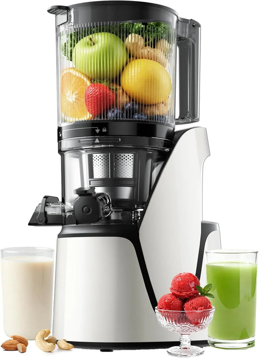 EanOruus Juicer Machines - 3-in-1 Cold Press Juicer, Bright White
