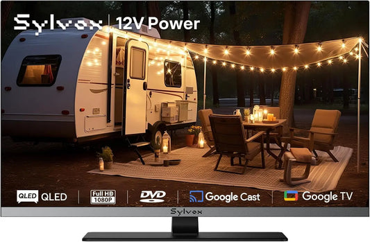 SYLVOX QLED RV TV - 32 Inch TV with DVD Player Built-in, 12V for Camper