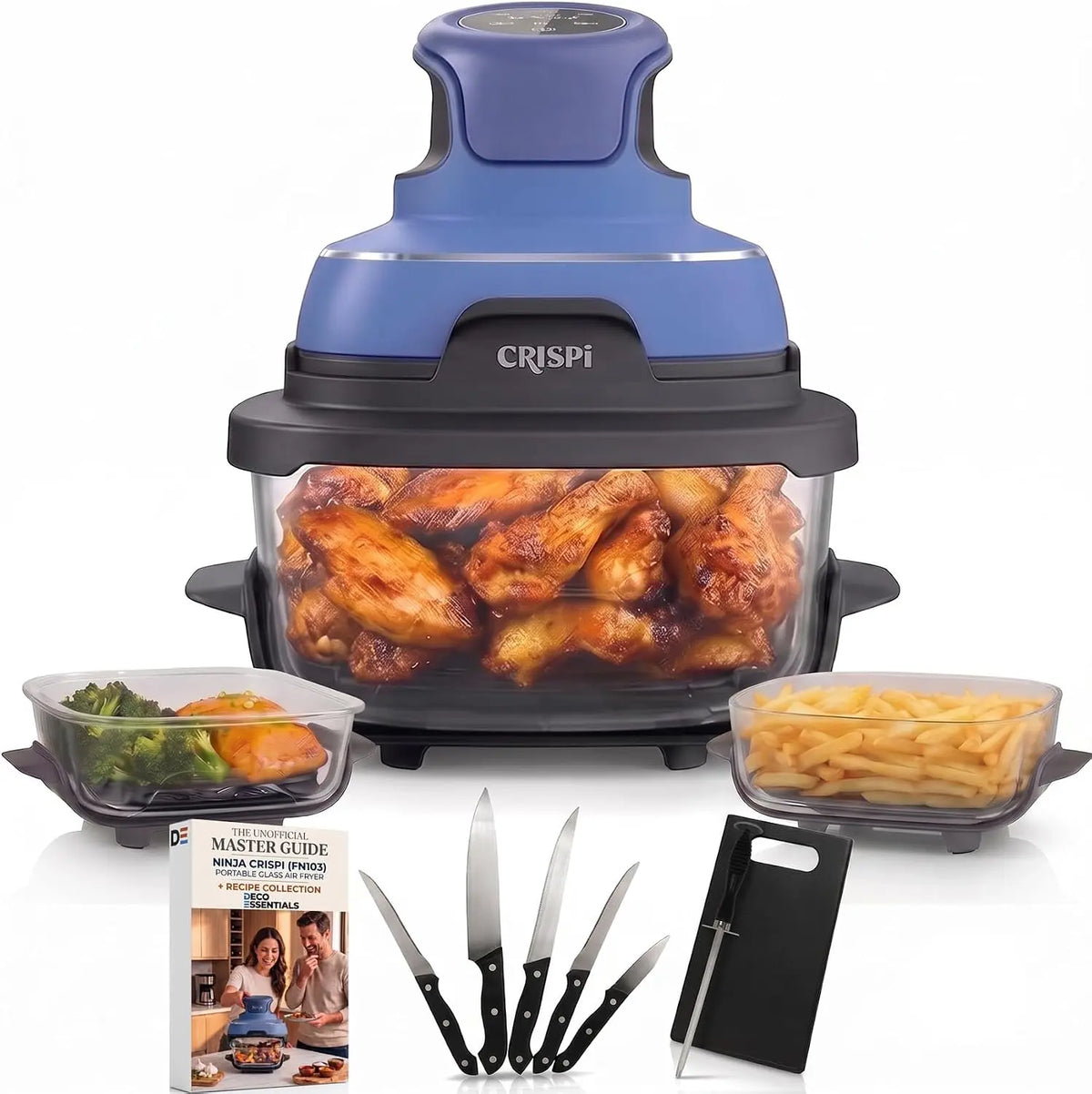 Ninja CRISPi 5-in-1 Portable Glass Air Fry Cooking System FN103CO - Renewed