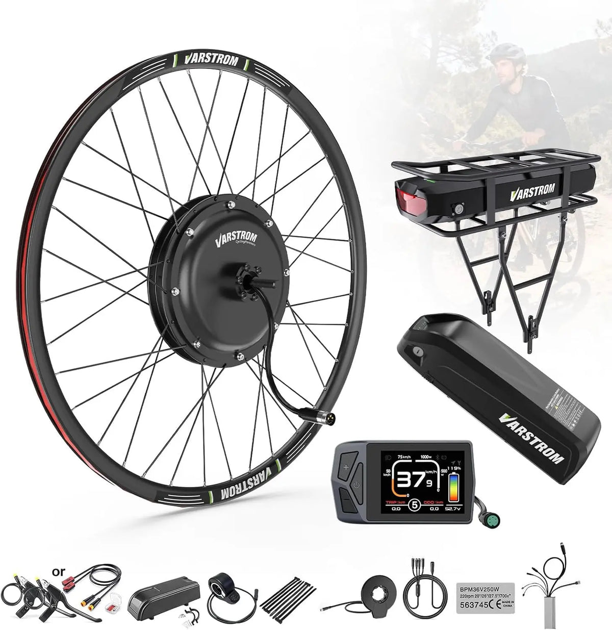 48V - 1000W 1500W Ebike Conversion Kit Front Rear Wheel Hub Motor