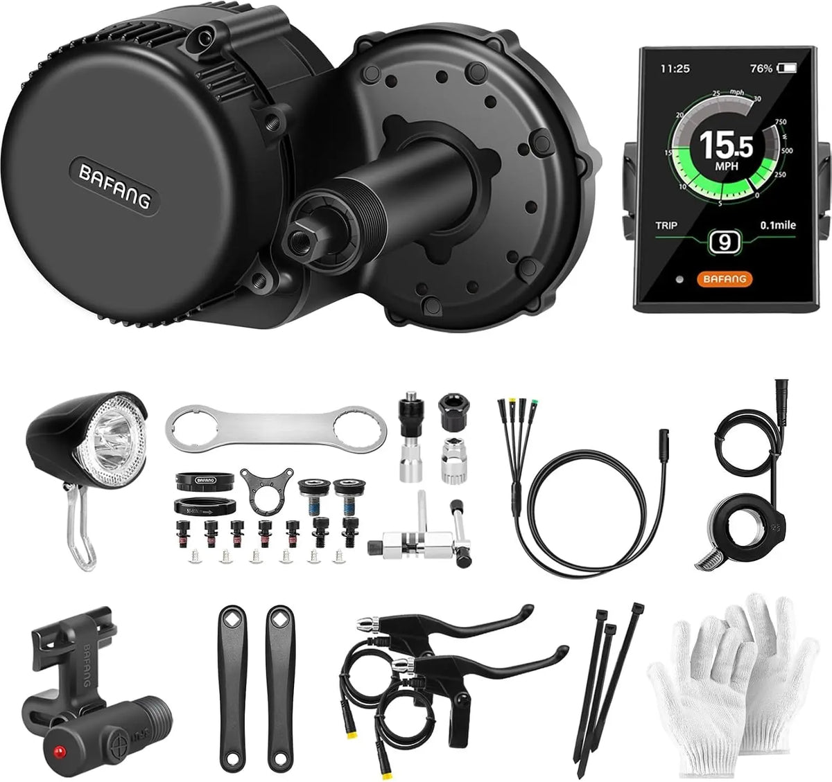 Bafang Middle Motor - 250 W 36 V BBS01B G340 ebike Conversion Kit C18 3.5 Inch Display