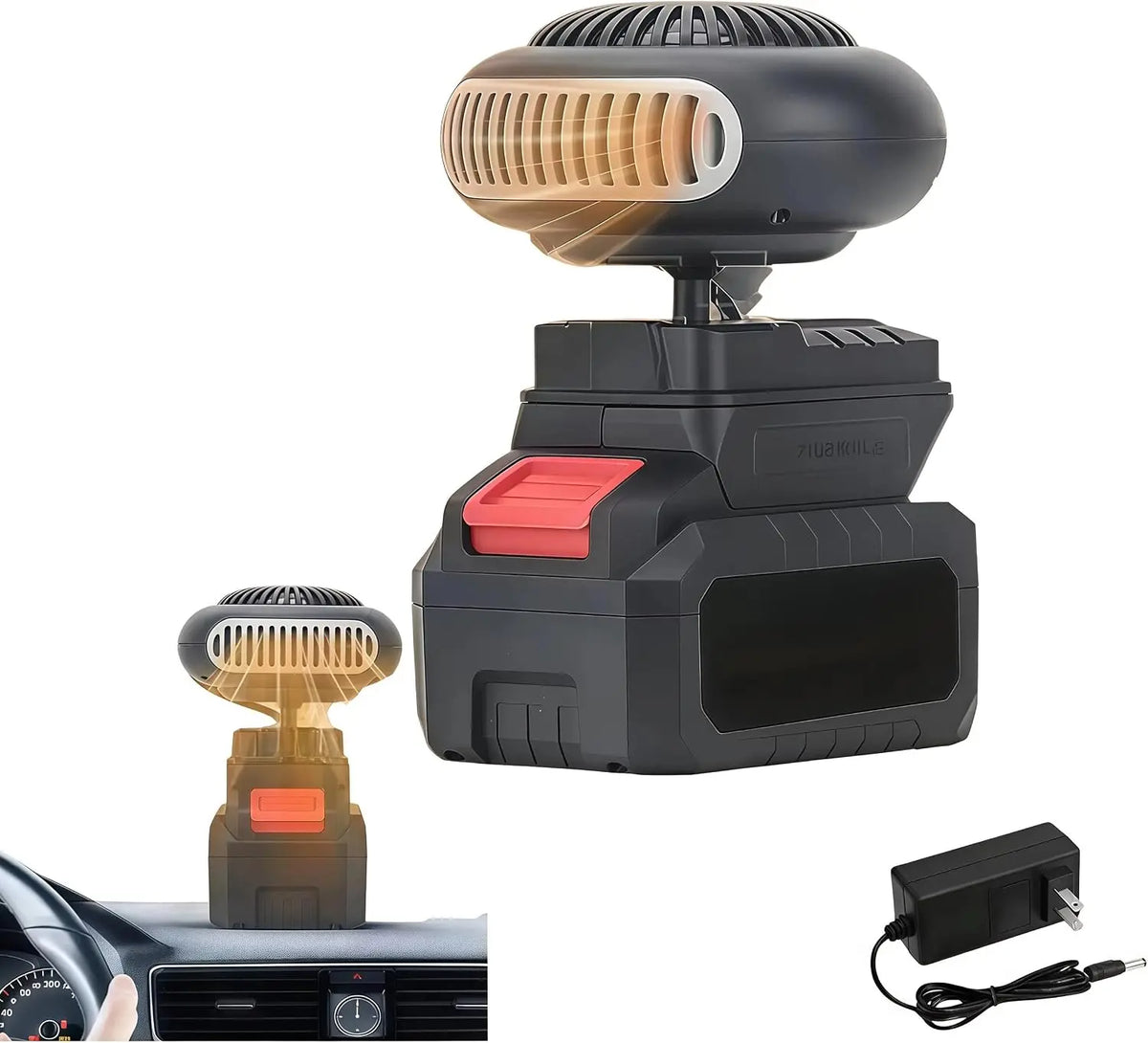 Battery Operated Heater for Indoor & Car - 1500mAh Rechargeable Space Heater with Anti-Tilt Safety