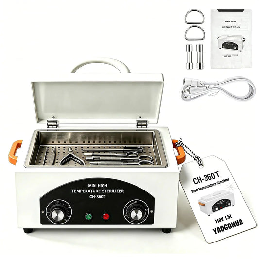High Temperature Sterilizer Autoclave Machine - 110V 1.5L Metal Tool Cleaner Machine, 300W esterilizador de manicura