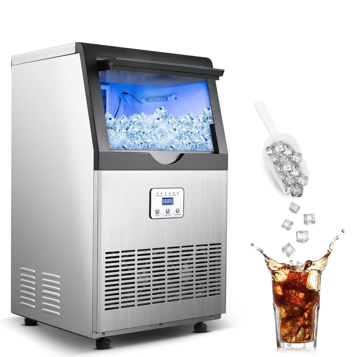 90LBS/24H - Commercial Ice Maker Machine Under Counter/Freestanding