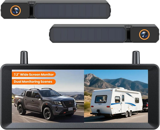 AUTO-VOX 2 Solar Wireless Backup Cameras - 2-Min DIY Install
