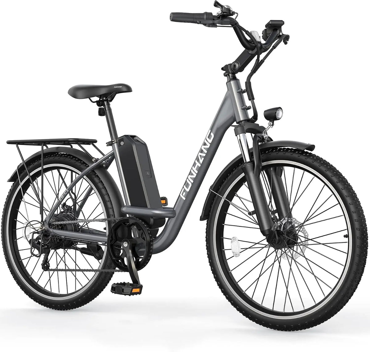 Funhang Electric Bike for Adults - 26 Inch City Cruiser Ebike with 1000W Peak Motor, 20MPH 50 Miles Commuter Adult Electric Bicycles with 48V Battery