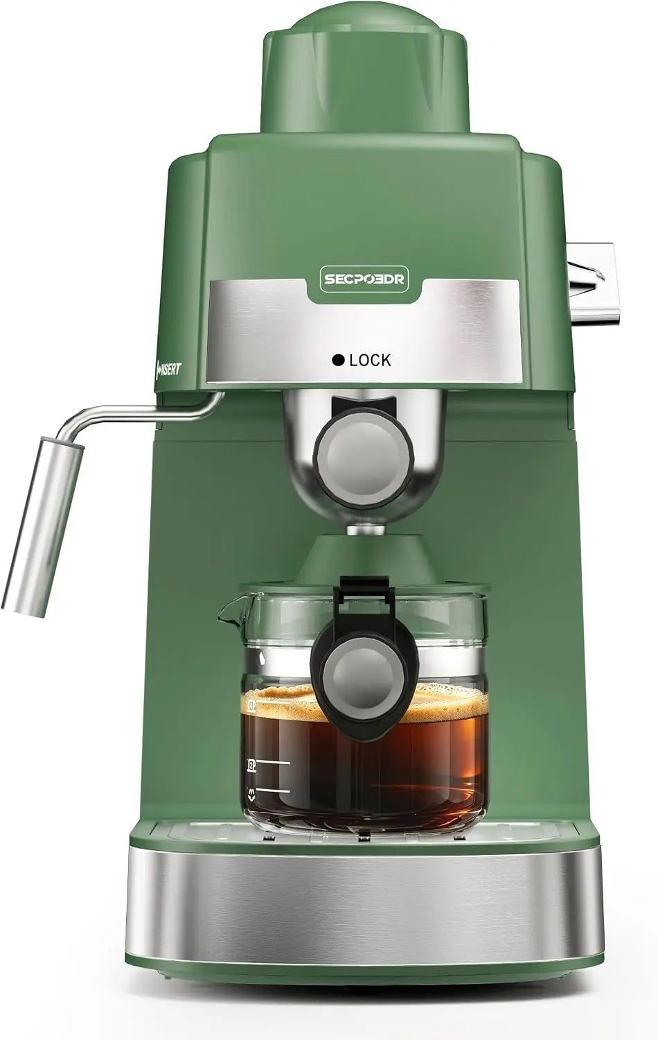 3.5Bar Espreeso Machine 4-Cup Compact Coffee Maker - 800W Green