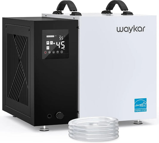 Waykar 70 Pint Energy Star Crawl Space Dehumidifier with Pump & Drain Hose for Basements - Commercial & Water Damage Spaces up to 5000 Sq. Ft.