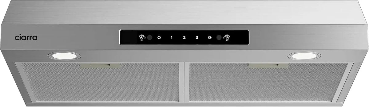 CIARRA 36 Inch Under Cabinet Range Hood - 400 CFM Convertible Vent Hood
