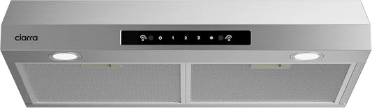 CIARRA 36 Inch Under Cabinet Range Hood - 400 CFM Convertible Vent Hood
