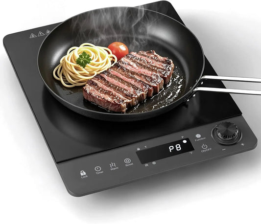Induction Cooktop - SOPINWAEH Single Portable Induction Cooker Countertop Burner For Cooking, 8 Power Levels&8 Temp Setting