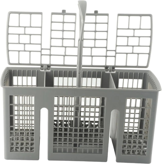 Cutlery Basket For Bosch - For Siemens, For Bauknecht, For Neff, And For Gaggenau Dishwashers, Replaces 418280 489464, Gray Plastic With Cover