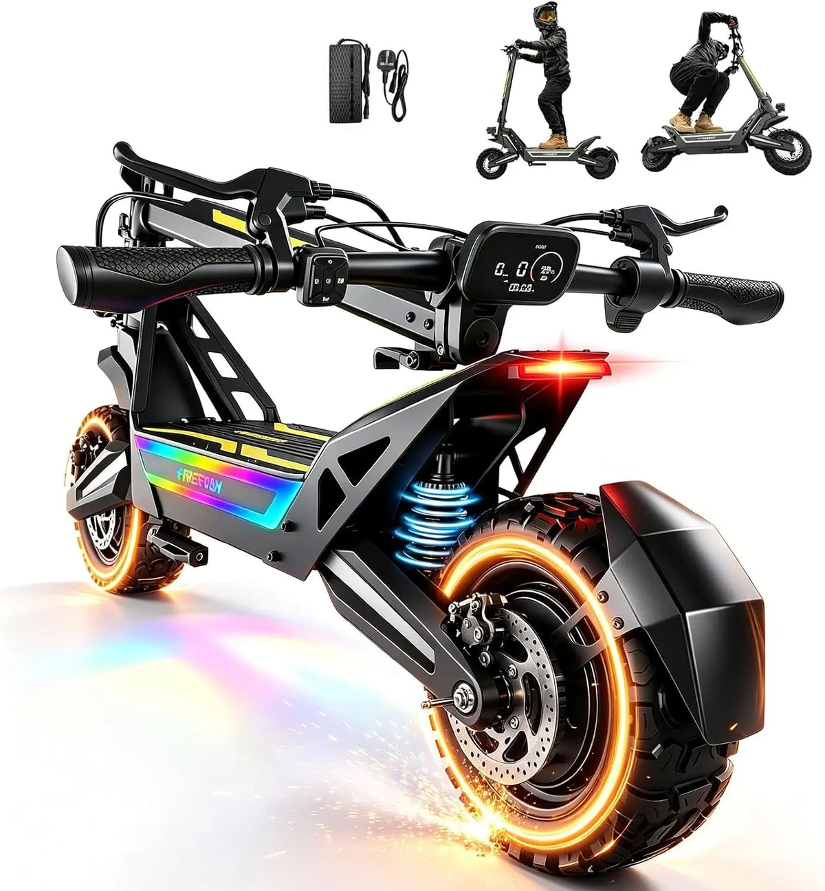 Electric Scooter for Adults Teens - 1200W Motor, 38 Miles Long Range & 34 Mph Fast Electric Scooters, 11 Inch Offroad All Terrian E Scooter for Adult