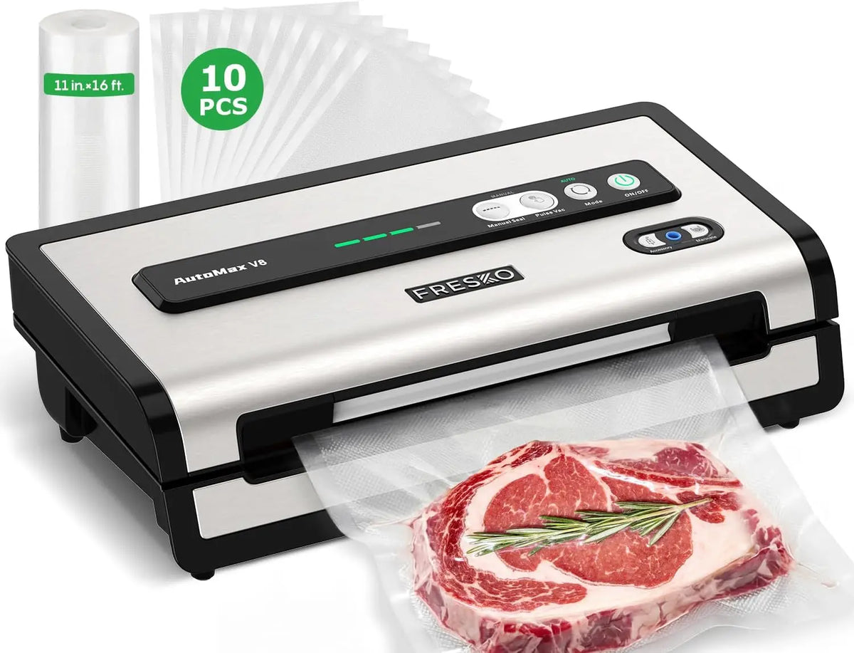 FRESKO Automatic Vacuum Sealer for Food - Continuous Seal 40 Bags in 20 Mins
