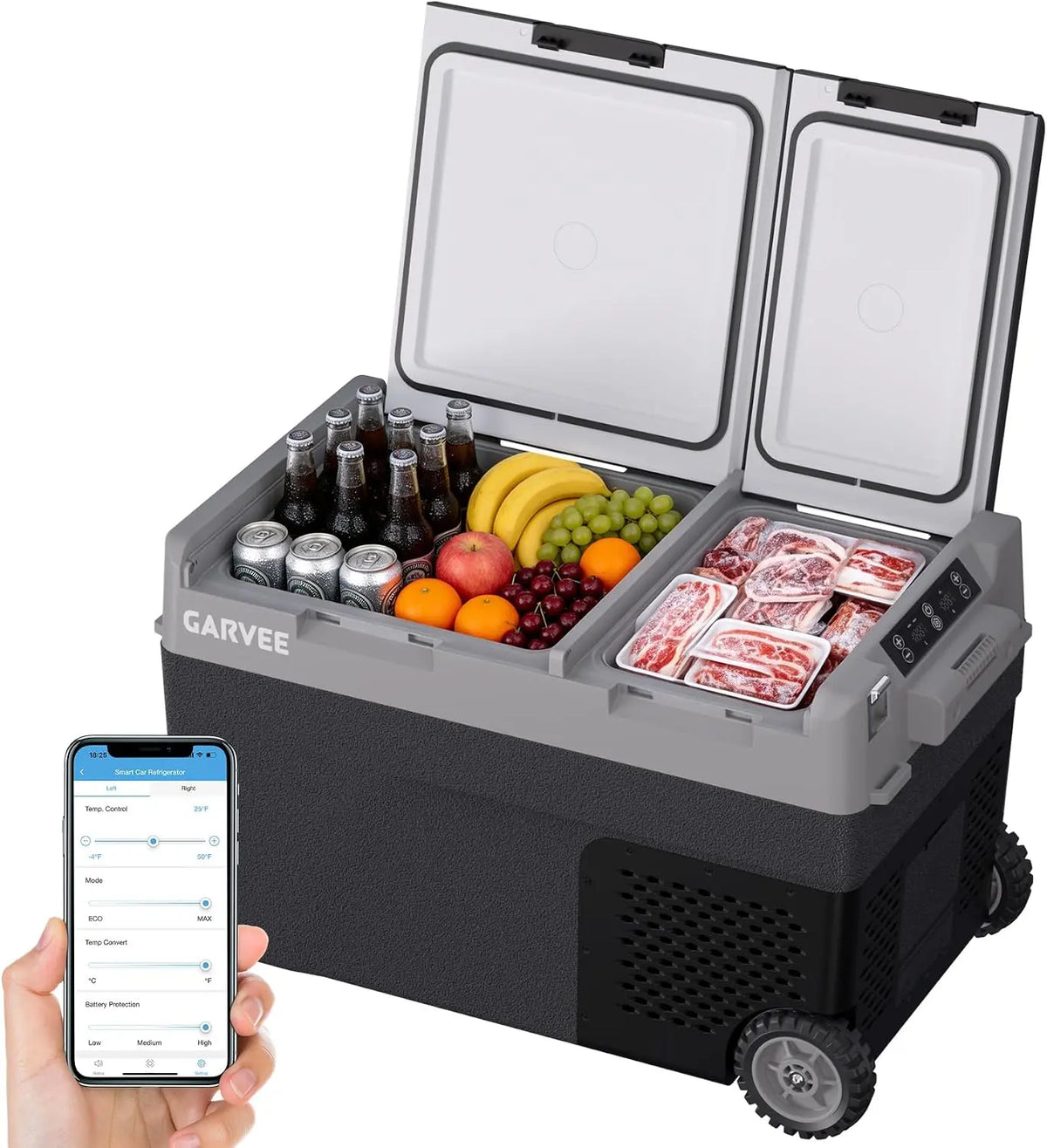 Garvee Car Refrigerator - 40QT, 38L, Dual Zone 12/24V Electric Cooler