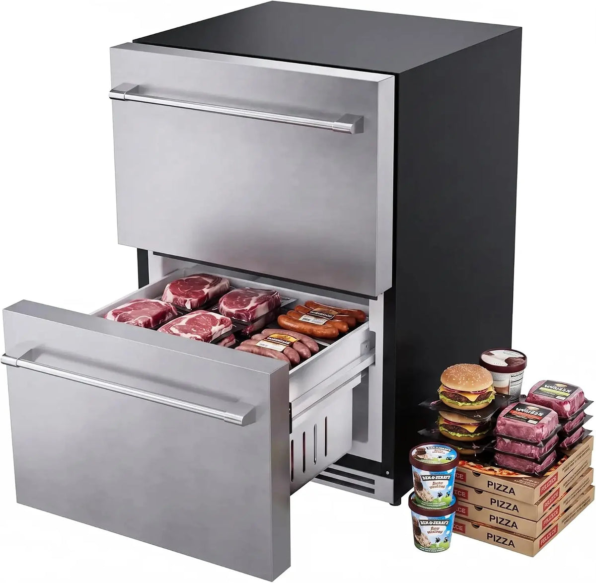 4.5 Cu. Ft. Under Counter Freezer - Commercial Freezer with Dual Drawers