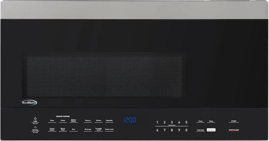 KoolMore 30-inch 1.6 Cu. Ft. Over the Range Microwave Oven with Sensor Cooking - 1, 000 Watts and 300 CFM in Stainless-Steel and Black, UL Listed